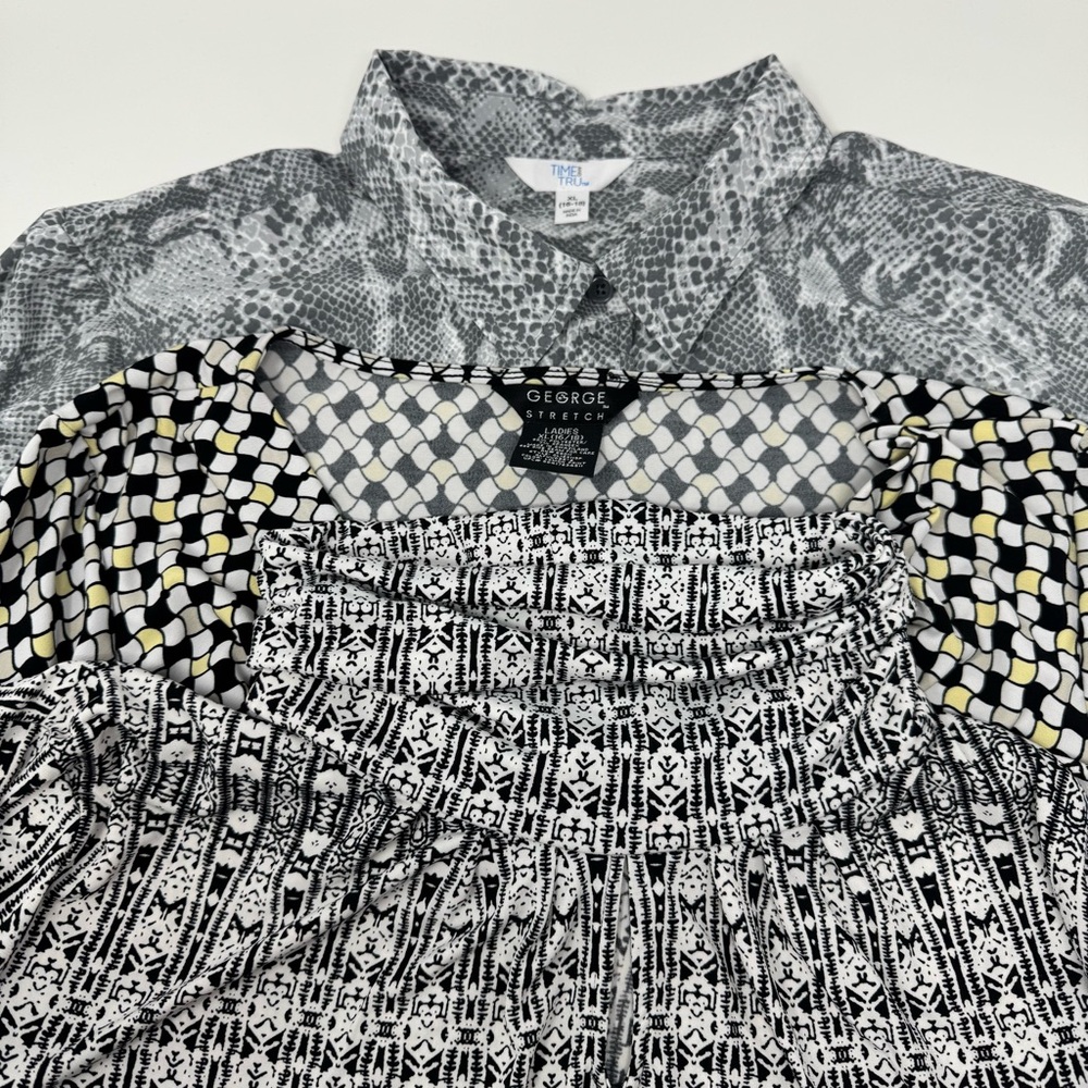 Women's Lot of 3 Dress Tops Stretchy‎ Patterned Size XL